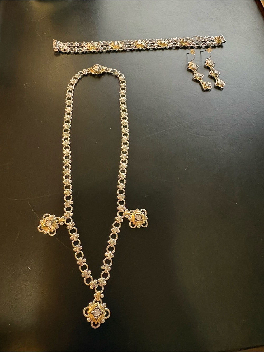 John Medeiros Necklace, Bracelet & Earring. Brand new. Have boxes & storage bags